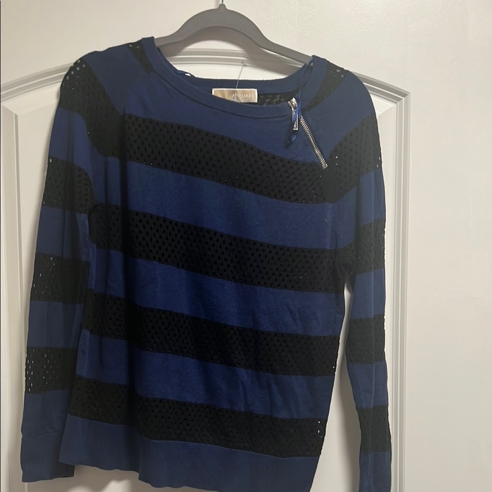 Blue and Black Striped Sweater